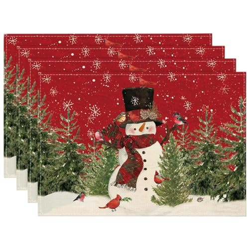 4 Stück Weihnachten Platzsets Deko 30x45cm, Tischsets Weihnachten...