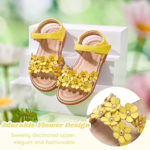 Image of Flaryzone Girls Sandals Open Toe Summer Flats Dress Sandals Shoes Toddler /Little Kid