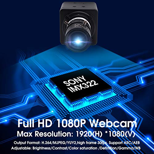 Caméra USB avec zoom objectif variifocal 2 MP Full HD 1080p H.264