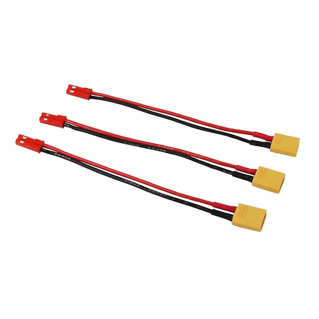 OliYin 3pcs Male XT-30 to Male JST Connector Adapter XT30 20awg 3.93inch for Turnigy Drone FPV Quad LED(Pack…
