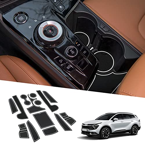 Ruiya Compatibile con Kia Sportage NQ5 2022-2024 2025(Automatico) Tappetini Antiscivolo,Tappetini Gomma Tappetino Bracciolo Protezione Scanalatura Porta Sportage Tappetini Gomma Sportage Accessori