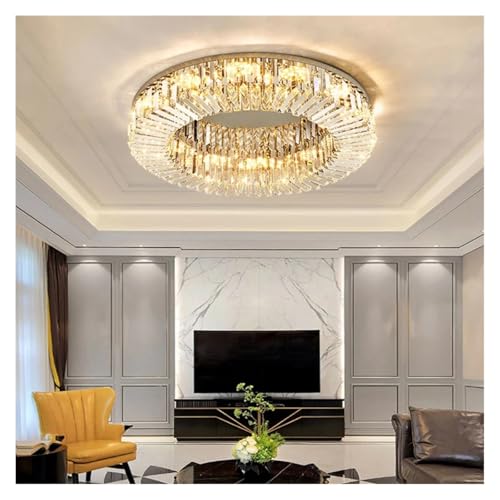 Plafonnier LED cristal D60cm lustre chic pour salon