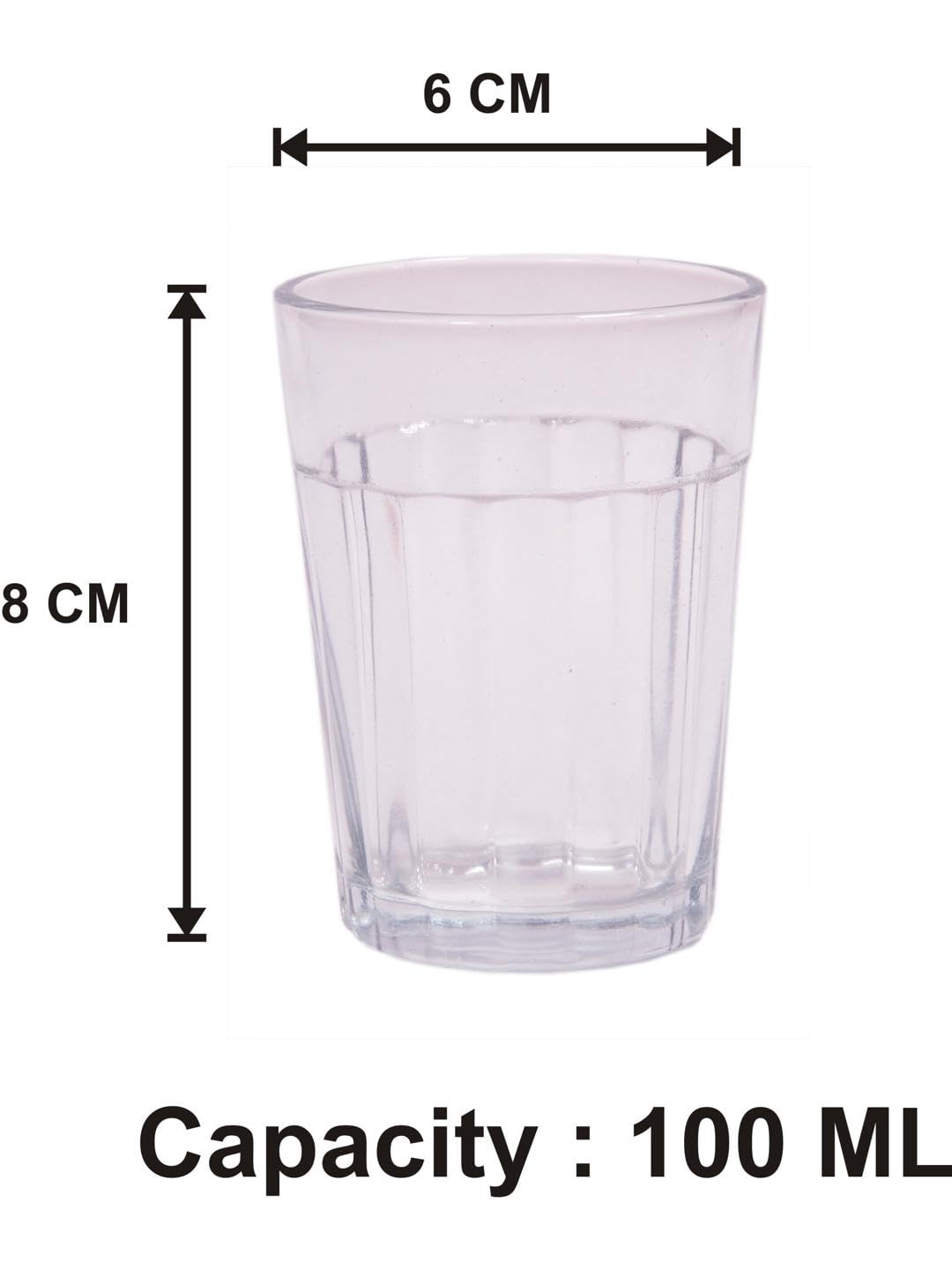 AFAST Party Perfect Tea Glasses for Tea, Coffee, Milk, Green Tea and Other Beverages, Clear, Pack of 6, Size- 6 X 6 X 8 CM 2