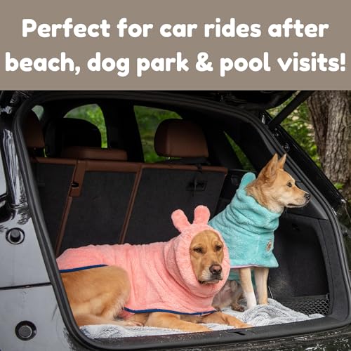 Derpy Chappy Premium Hunde-Bademantel, Handtuch, saugfähige Mikrofaser, Bademantel für kleine, mittelgroße und extra große Hunde und Katzen, stilvoll, gemütlich, Pool oder Strand (S, Lavendel)