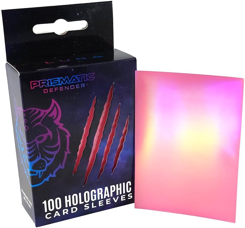 PRISMATIC DEFENDER® Oracle/Luna Holographic Card Sleeves – 100 Pack Standard Size Foil Sleeves for TCG & Trading Cards – Compatible with Magic The Gathering (MTG), Lorcana, Digimon