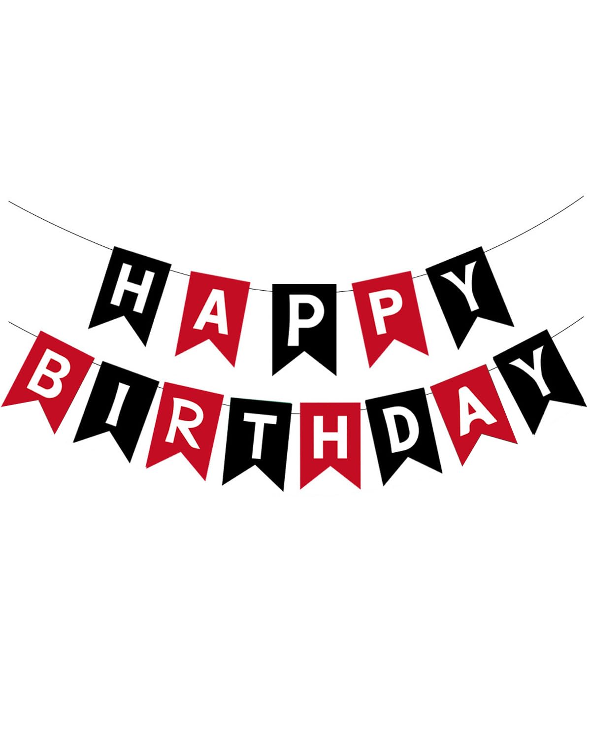 Elaliyi Happy Birthday Banner Black Red Happy Birthday Sign Birthday Party Banner Birthday Decorations