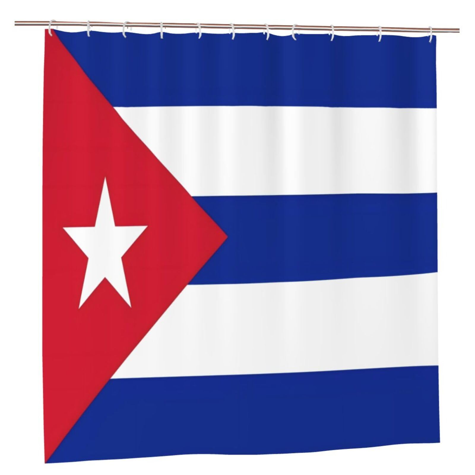 Klgrtjhk Plastic Cuban Flag Shower Curtain 72X72in Bathroom Curtain﻿