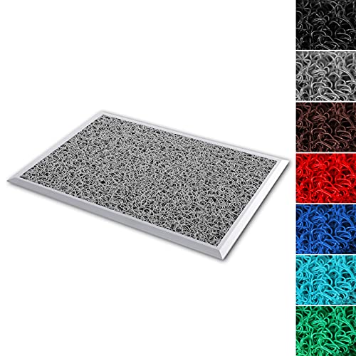Floordirekt Alu-Desinfektionsmatte | Hygienic Mat | Türmatte Schmutzfangmatte | Robuster & leistungsstarker Fußabstreifer | Spaghetti-Matten-Einlage in 7 Farben (48 x 68 cm, Türkis)