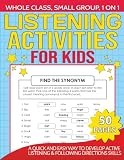 Listening and Following Directions Activities for Grades 2-5 | Critical Thinking Skills | SPED and Speech Activities: 15 Minute Activities to Help Build Listening Comprehension