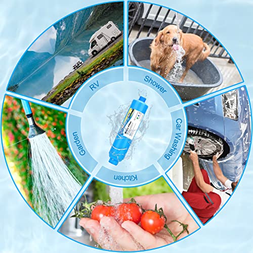 Image of RV Inline Water Filter, NSF Certified, 20 Microns Camper Water Filter, Reduces Bad Taste, Odors, Chlorine, Sands, Ideal for RV, Garden, Pets and Marine, 4 Pack
