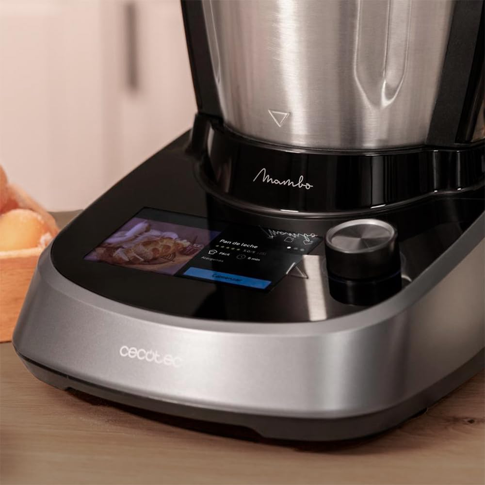 Cecotec Robot de Cocina Multifunción con Dispensador de Alimentos Mambo Touch con Jarra Habana Pro. 37 Funciones, Pantalla Táctil, App Mambo, 3.3L, Báscula, Autolimpieza, Jarra Cerámica