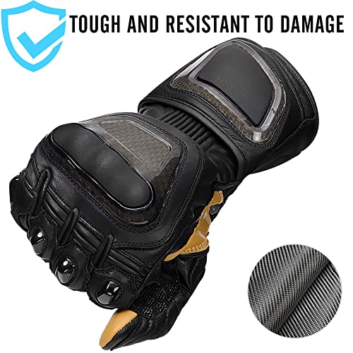 Ilm Motorcycle Leather Gloves Touchscreen For Riding Men Women Model Gig01 (Black, L) #TOP1