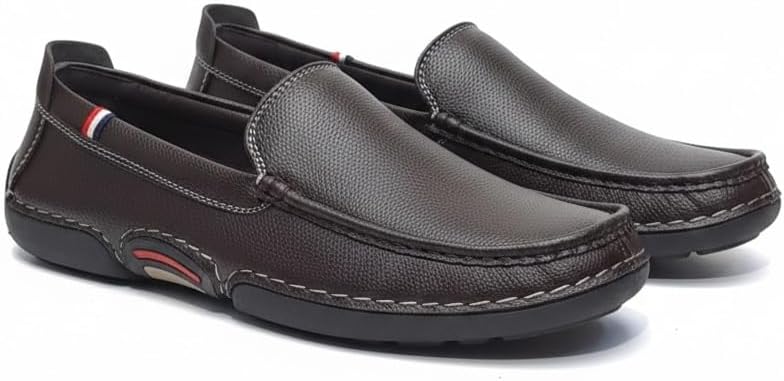 Men's Faux Leather Flexible Loafers with Comfortable Insole