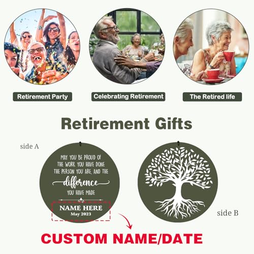 Image of Personalized Retirement 30 /36inch Wind Chimes Happy Retirement Gifts | Personalized Retire Gifts Deep Tone Outside Wind Chimes for Coworker Colleague Boss Teachers Nurses Friends Dad Mom