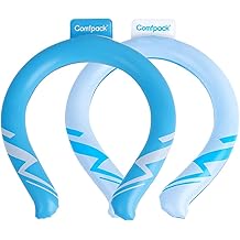 2PCS Neck Cooling Tube, Reusable Neck Ice Ring Wearable Body Cooler for Hot Weather Hands Free Cold Pack for Outdoor Sports, Workers, Relief for Hot Flashes