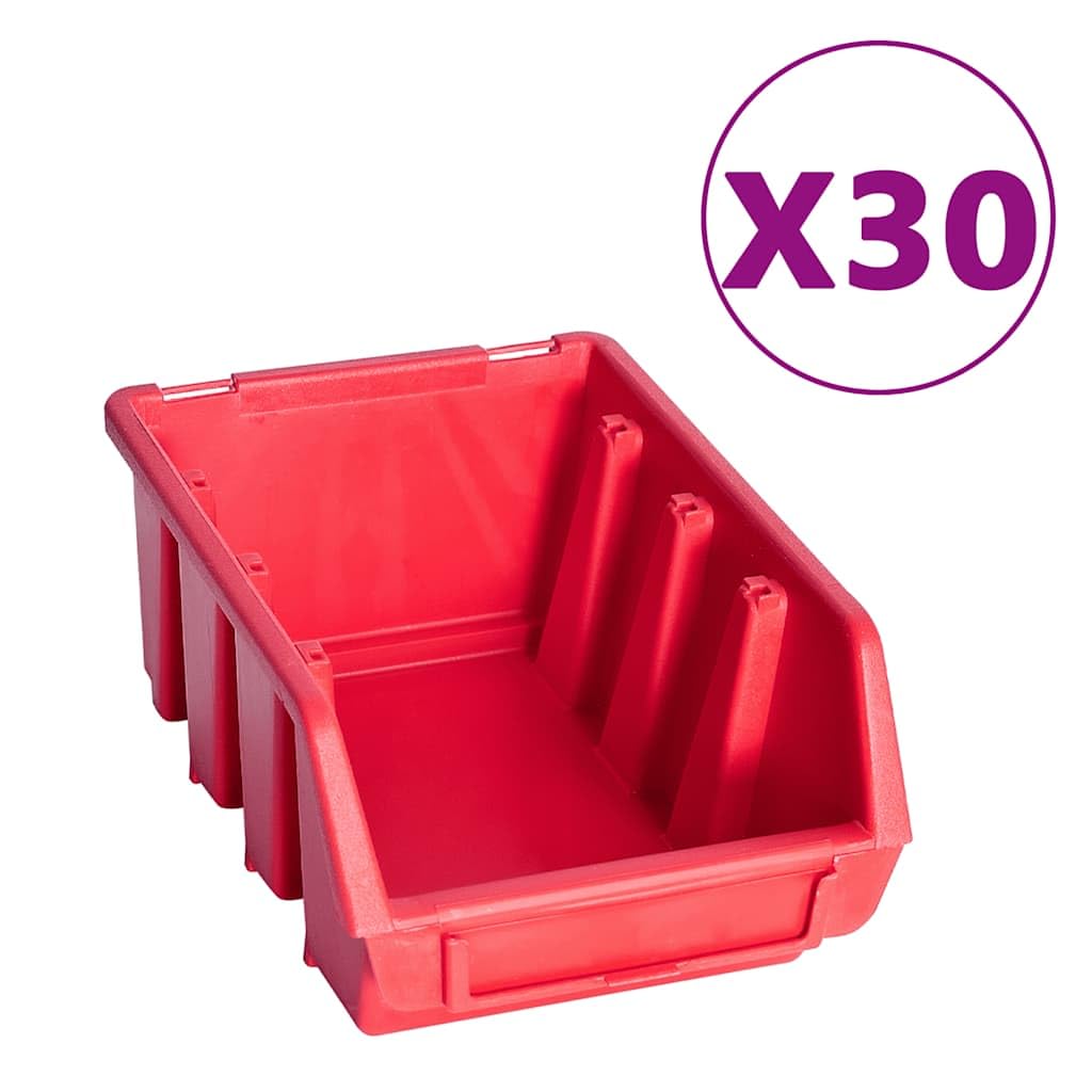 Genérico Kit de Cajas de almacenaje 136 pzas Paneles de Pared Rojo/Negro,Bricolaje,Accesorios de Bricolaje,Organización y Almacenamiento de Herramientas,Armarios para herramientas-150815