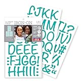 Sei 1 3/4-inch Friendly Flock Letters Iron-on Transfer, Turquoise, 3-Sheet