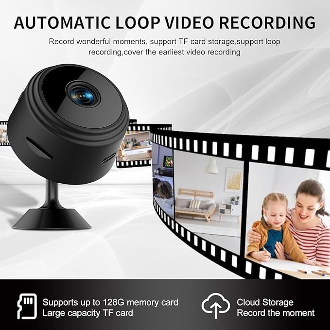 Miniatura 5 de Monitoreo del bebé-Cámara oculta 1080P HD visión nocturna - Detección de movimiento-Cámara inalámbrica WiFi-Niñera Cámaras de seguridad compactas