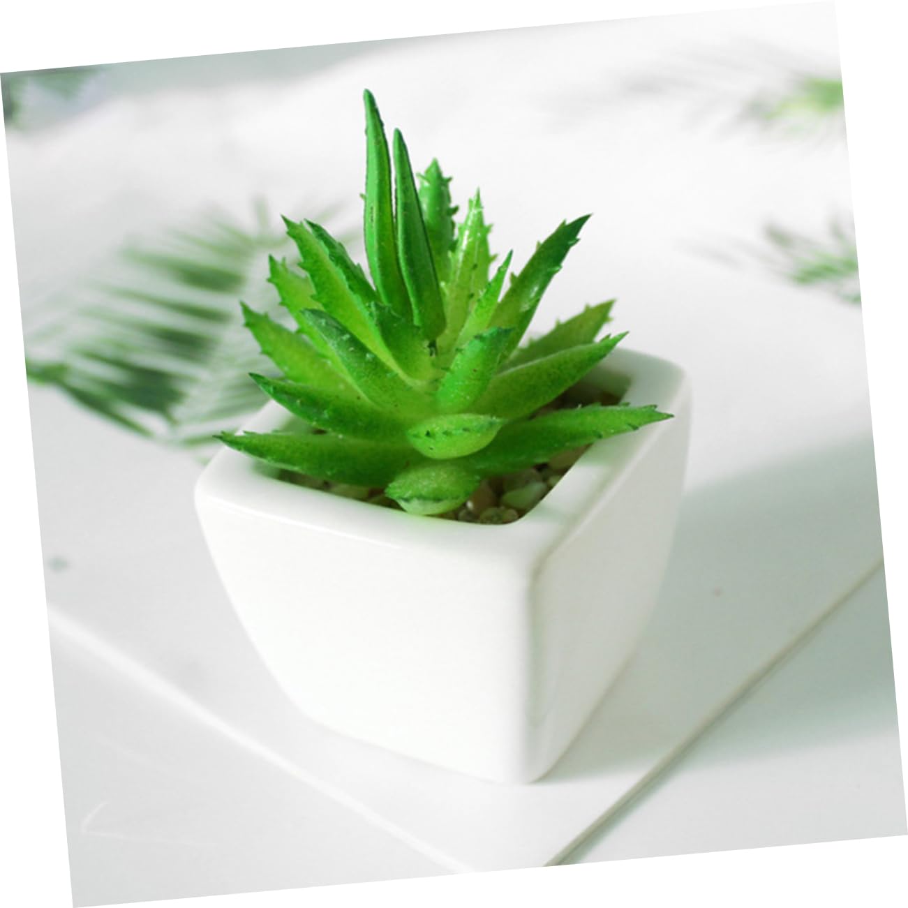 Künstliche Sukkulenten in Keramiktöpfen Mini-Bonsai-Pflanzen als Dekoration für Schreibtisch Fensterbank und Regal