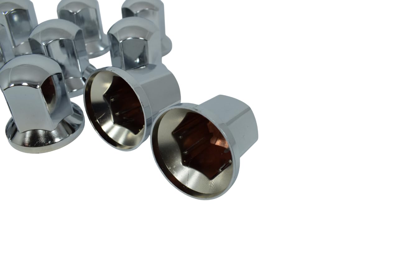 25x Tappi dado ruota lunghi 32 mm, cromati, in plastica, per rimorchio di camion