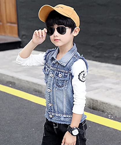 Image of NABER Kids Boys' Sleeveless Outerwear Denim Vest Age 4-13 Years | Boys denim vest
