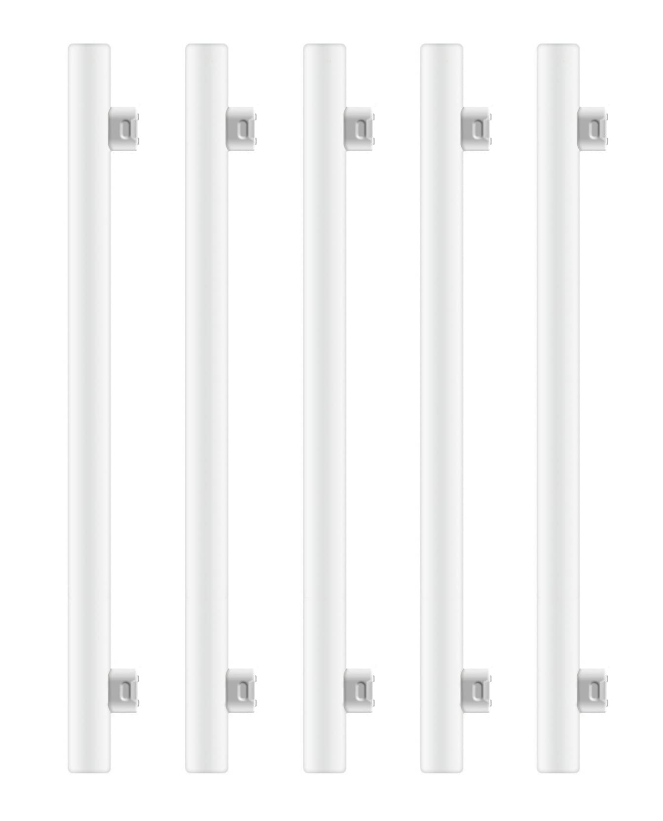 CLAR - Linestra LED 8W S-14S, Blanco Cálido 2700K, Sustitución tubo fluorescente, 2 casquillo (Pack 5)