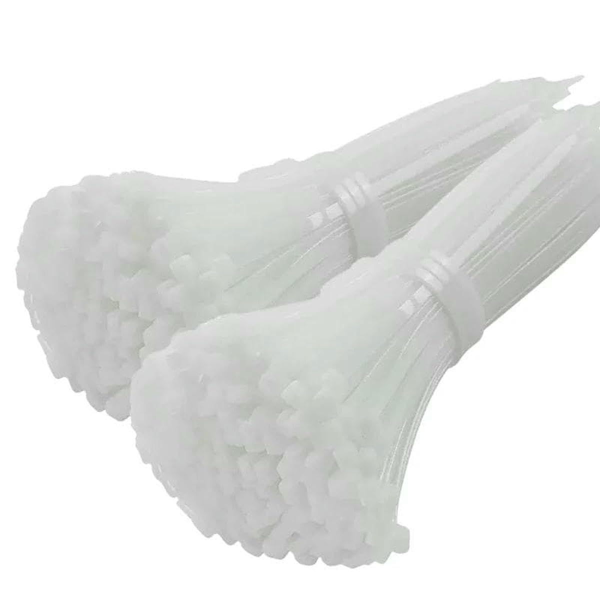 200/100Pcs Nylon Cable Ties Adjustable Self-Locking Cord Ties Straps Fastening Loop Reusable Wire Ties for Home Office-White(200Pcs)-3x150mm