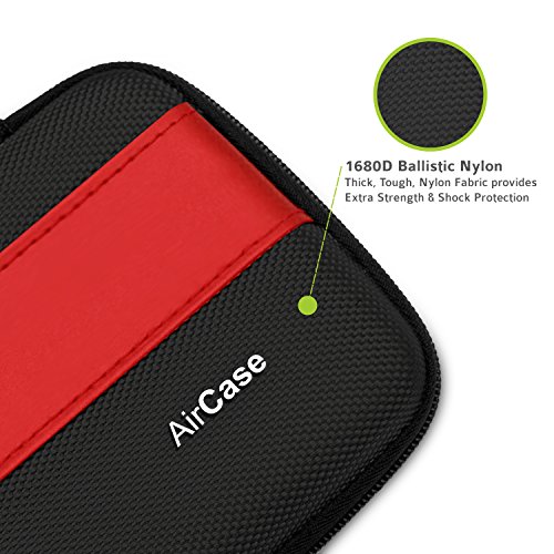 AirCase-Rugged-Hard-Drive-Case-for-25-inch-Western-Digital-Seagate-Toshiba-Portable-Storage-Shell-for-Gadget-Hard-Disk-USB-Cable-Power-Bank-Mobile-Charger-Earphone-Waterproof-Red-Black