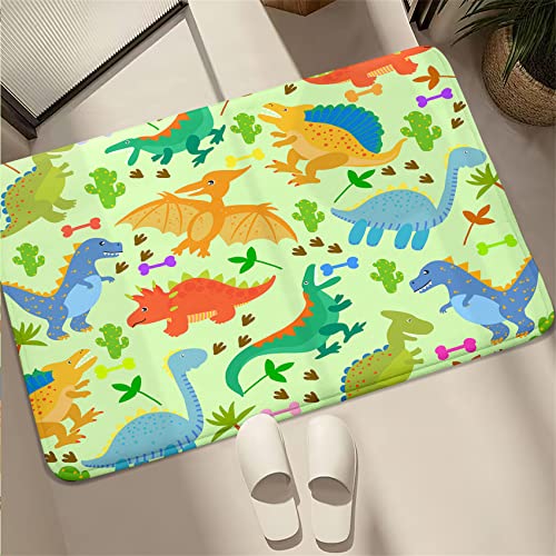 Lovely Green Dinosaurs Area Rugs Lovely Dinosaur Rugs for Boys Kids Green Cute Animal Patterns Carpets Dinosaur Rugs for Boys Bedroom Living Dinning Room Bedroom Kitchen Playing Room, 2'5''×4'