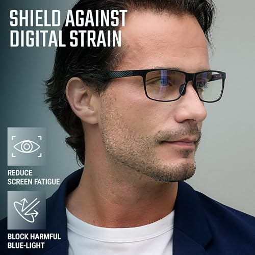Carbon Blue Light Blocking Glasses Men for Computer, Gaming, Metal Frame Green Light Protection Night Driving Glasses for Man - Image 4