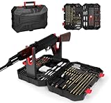TOPHDY Universal Gun Cleaning Kit with Stable Stand & Case| Professional Kit for The for Rifle, Pistol, and Shotgun Owners (Brass)
