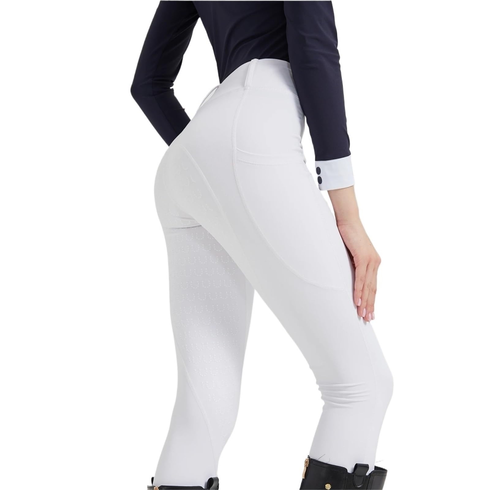 Pantalones De Equitación Pantalones de equitación Primavera y Verano for Mujer, Punto, Alta Elasticidad, Ajustados, Silicona, Transpirables Mallas De Equitación