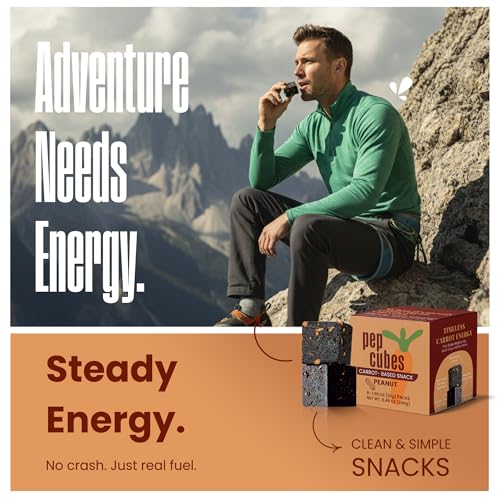 Image of PEPCUBES Carrot Snack Bites with Peanuts (8 Pack), Made from Real Carrots, Soft, Chewy, Real Ingredients, Naturally Sweetened, High Fiber, Steady Energy, Gluten Free, Dairy Free, Low Calorie, Plant Based, Gut-Friendly | 8 ct, 1.06 oz each