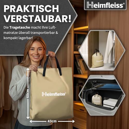Image of Heimfleiss Khushi Liquid Twin Air Mattress Built in Pump,Newly Cordless Removable Lithium Battery Pump,Self Inflatable,Camping Mattress,Portable Blow Up Mattress for Camping,Guests and Home