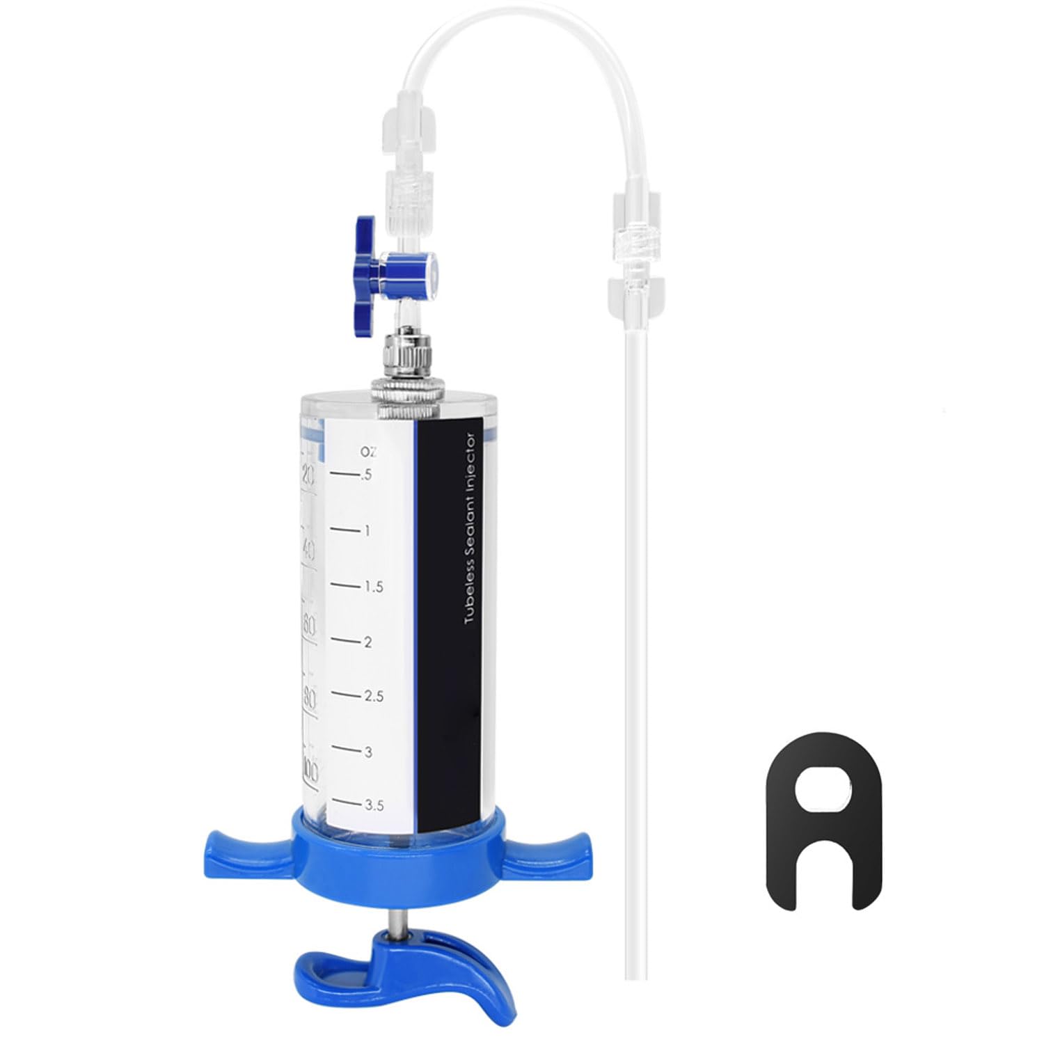 Saurka 100ML/3.5 oz Bicycle Tubeless Sealant Injector for Stans No Tube Sealant, Bike Tubeless Tire Sealant Syringe Compatible with Presta and for Schrader Valve