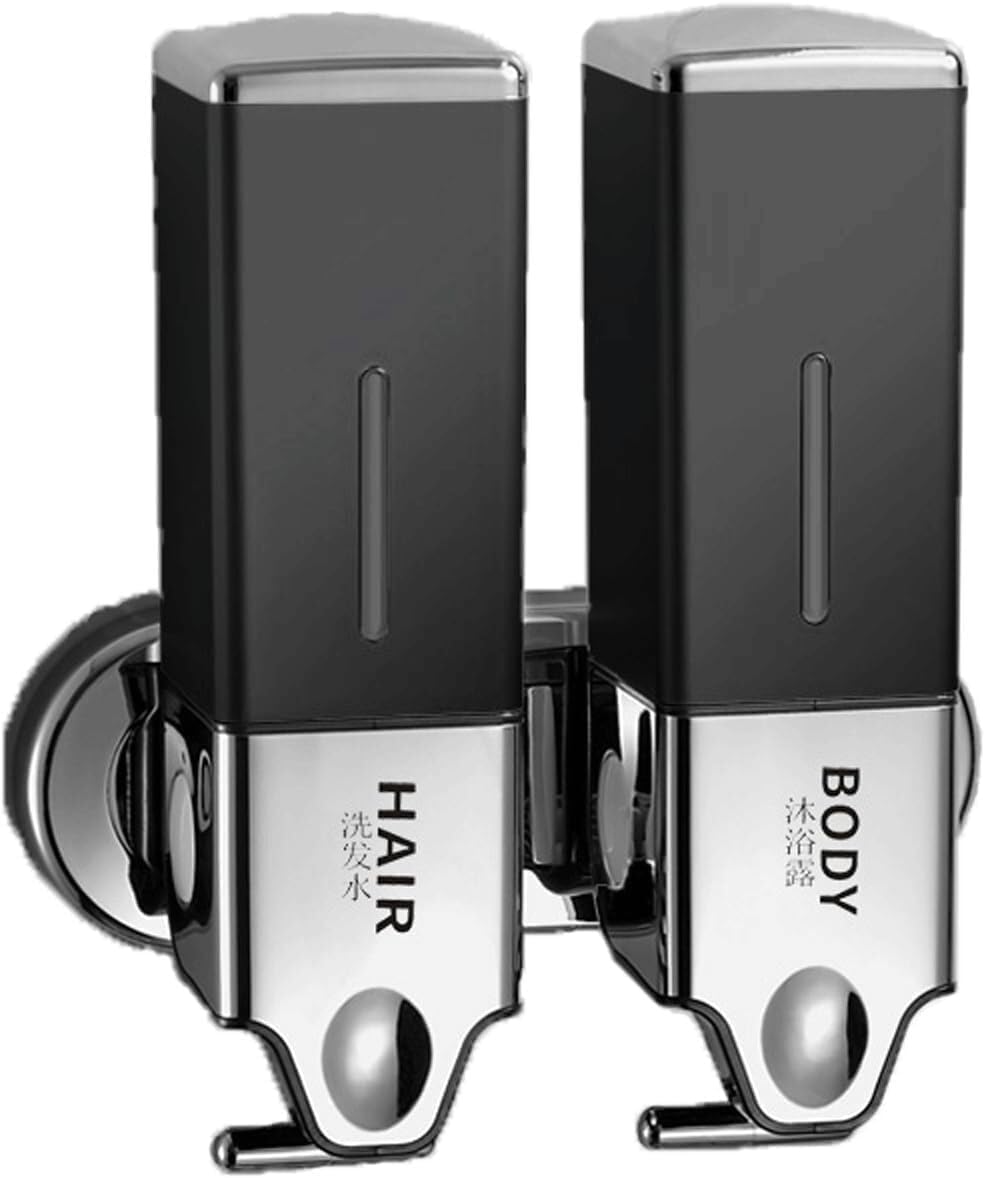 Soap bottle， Soap shower dispenser wall-mounted 500ml is suitable for bathroom(Black-2)