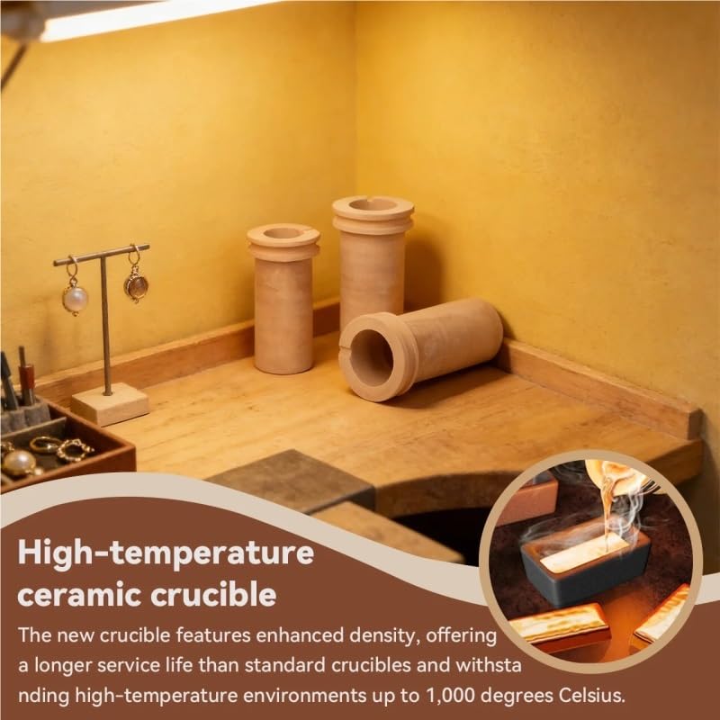 Ceramic Crucible for Jewelry Casting Ideal Melting Dish for Gold Silver Precious Metals Refining DIY Jewelry Making Tool(1KG)
