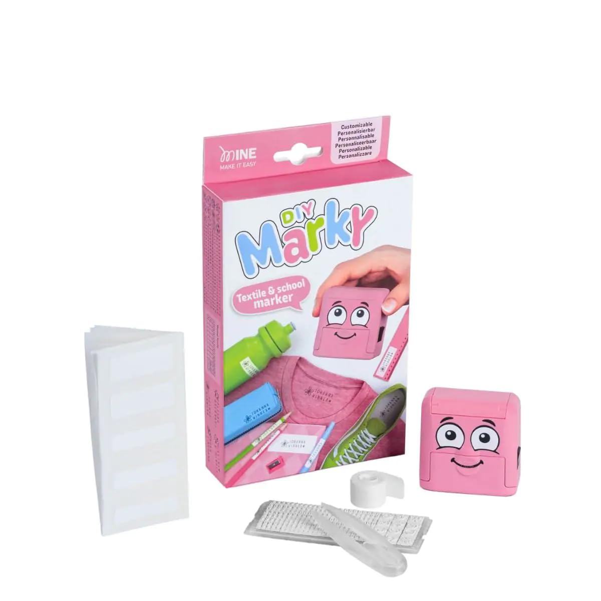 COLOP - COLOP Marky Rosa Personalizable Niño amigable Bricolaje Textil Estampilla Kit - 1 Juego