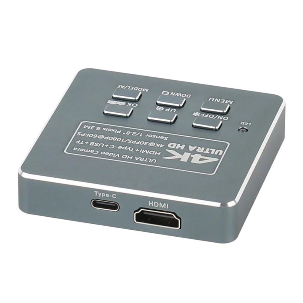 Mikroskopbeobachtung 8,3 MP 4K 1080P 60FPS HDMI USB-C Digitale Videomikroskopkamera 1X-130X C-Mount-Objektiv for die Reparatur von Telefon-PCBs