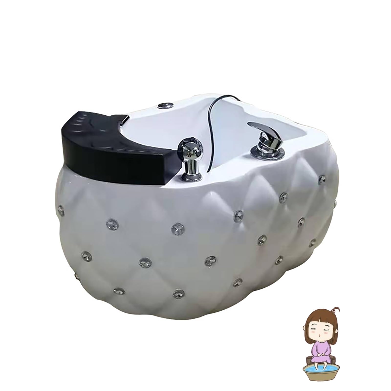 Foot Massager Pedicure Bowl Footbath Barrel Massage Foot Bath Colorful Lamp Footbath Pedicure Kit Foot Spa Acrylic Pedicure Sink Massage Foot Used In Beauty Salons And Nail Salons ( Size : Single bath