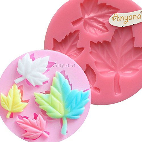 Anyana DIY Maple Leaf mold Silicone Cupcake Baking Molds Fondant Cake Decorating Tools Gumpaste Chocolate Candy Clay Moulds Non stick easy to use