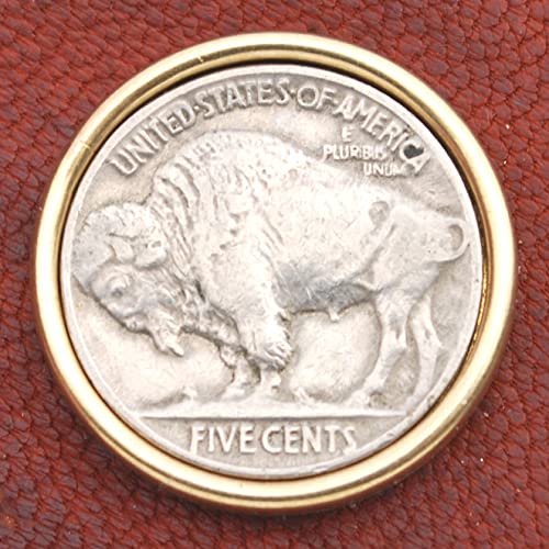 US 1913~1938 Indian Head Buffalo Nickel 5 Cents Coin Genuine Leather Wallet - Showing Buffalo in Front2