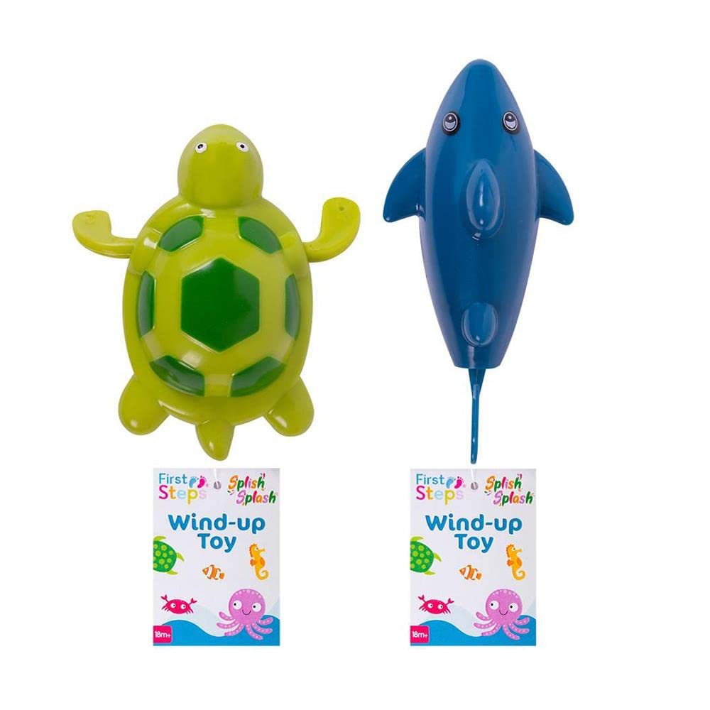 YöL Bath Wind Up Toy Kids Toddlers Baby's Splash Time Turtle Or Shark Swimming Toy