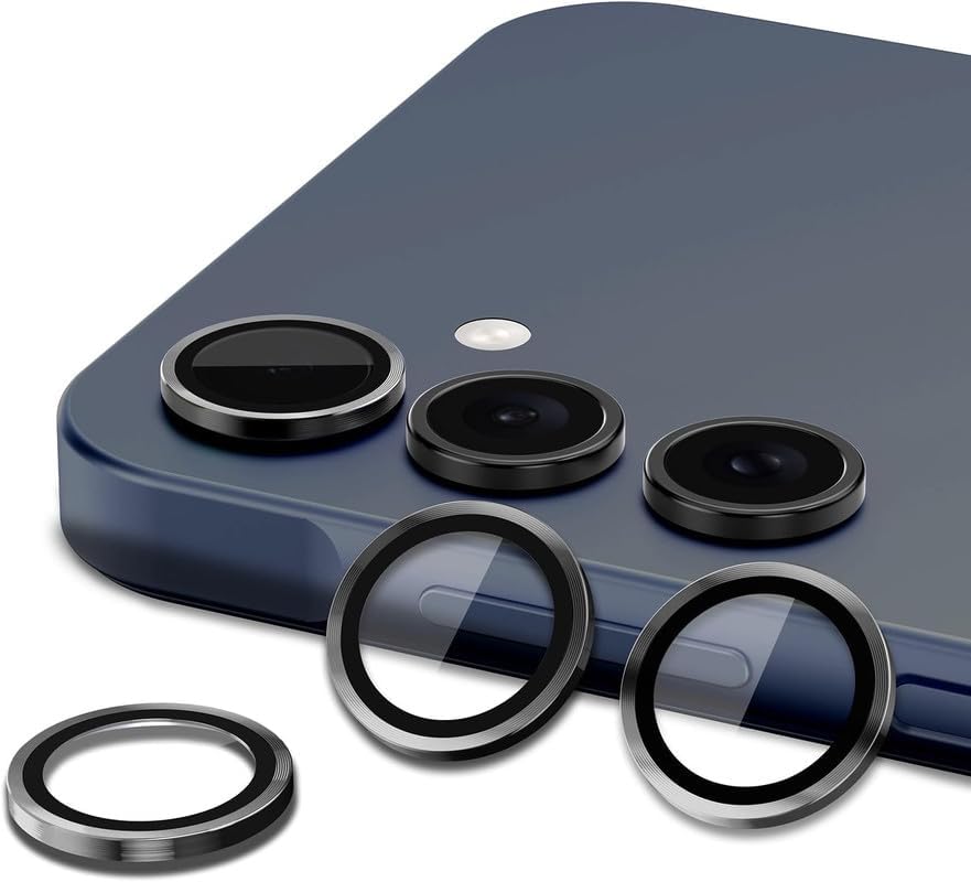 Amazon Brand - Solimo Camera Glass Lens Protector Ring for Nothing Phone 2A Case Friendly with Edge-to-Edge Protector Coverage and Easy Installation (Silver) 3 51fzjeH0BEL