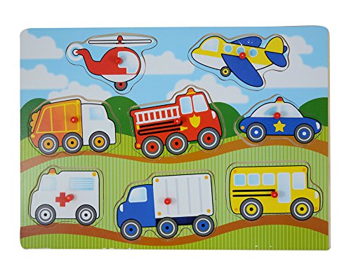 Image of Transport Premium Wooden Puzzle /Educational Toy with Knobs for Children