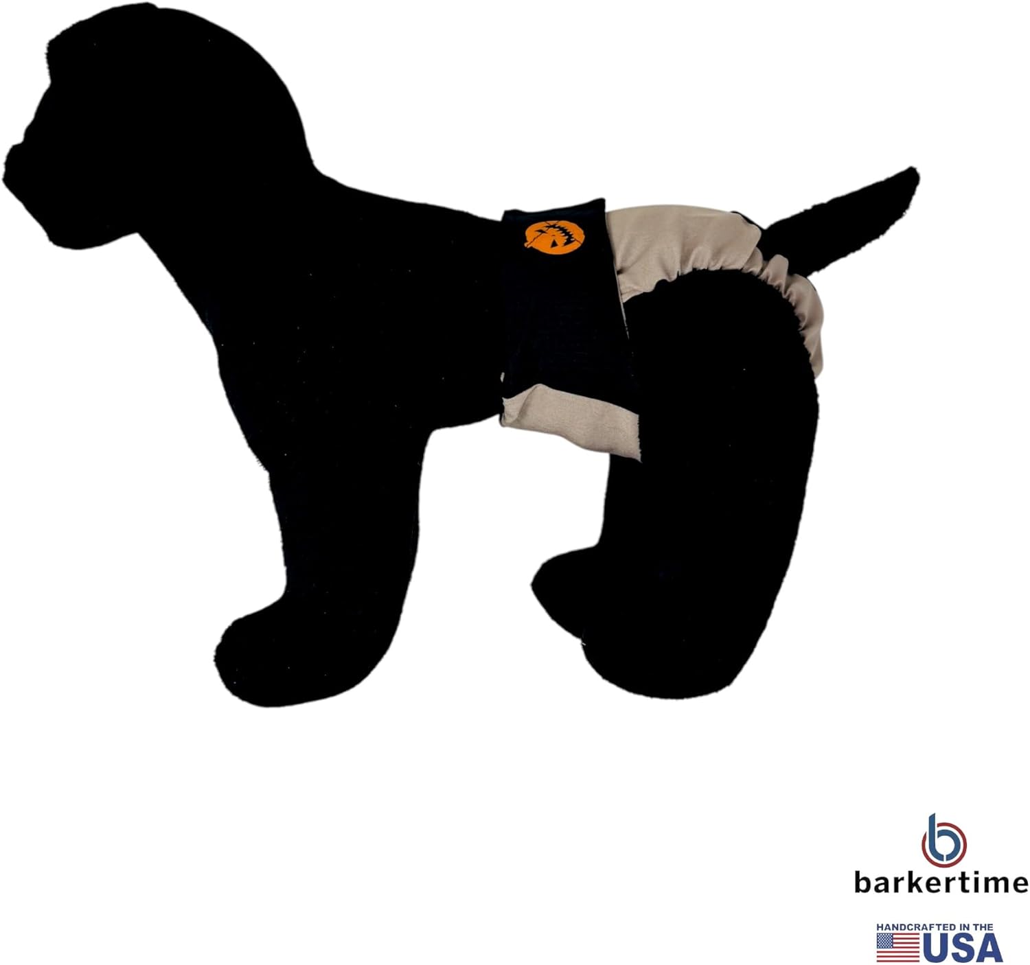 Jack-O-Sassy Dog Diaper, XS, with Tail Hole - Made in USA