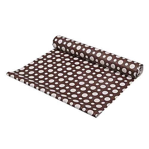 Image of Kuber Industries Dots Design PVC Wardrobe Kitchen Drawer Shelf Mat 10 Mtr (Brown) (CTKTC024275)