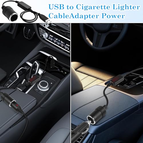 Image of USB to Cigarette Lighter Socket, 5V USB A Male to 12V 8W Adapter Converter Power Cable Car Charger Plug for Dash Cam, GPS, LED Light Strips, Car Purifier, E-Dog, Automotive Electronics