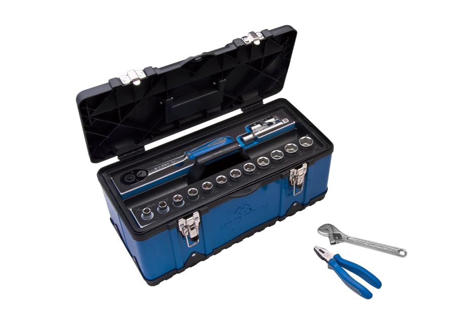 Caja de herramientas vacía de plástico reforzado 470x238x203mm Cura della persona e salute