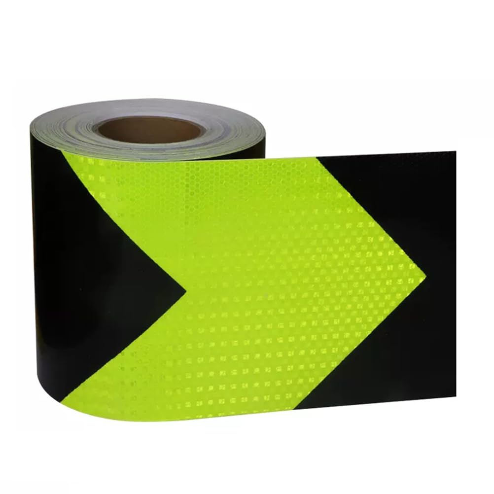 Cinta Reflectante Adhesiva 50m x 20cm, Pegatina Seguridad Reflectante Impermeable, Cinta Señalización Seguridad Alta Visibilidad, para Coche Camión Vehículo Barco Remolque,Bright black yellow